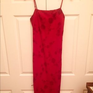Red Floral Evening Gown Dress